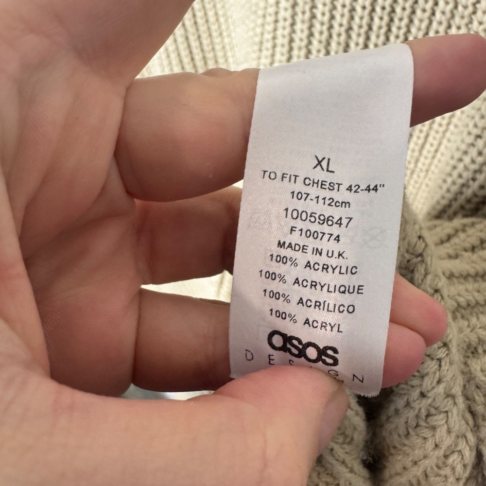 Large beige sweater ASOS size Xl - Picture 4 of 7